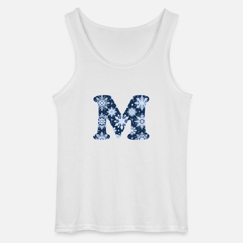 Buchstabe M Schneeflocken - Gildan Männer Tank Top - Weiß