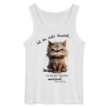 Grimmige Katze im Aquarellstil - Gildan Männer Tank Top - Weiß - Vorne - AI Model Male 185 dark (185cm)