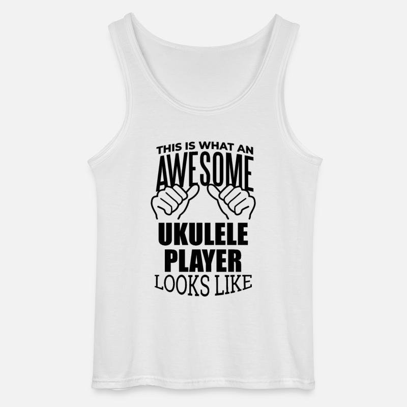 Ukulele - Gildan Männer Tank Top - Weiß