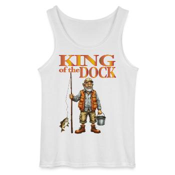 King_of_the_Dock - Gildan Männer Tank Top - Weiß - Vorne - AI Model Male 185 dark (185cm)