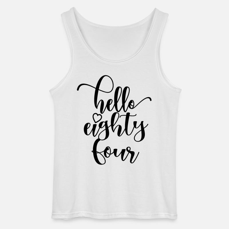 Hej Fireogfirs sød 84 år gammel fødselsdag - Gildan tanktop til mænd - hvid