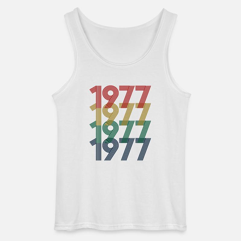 Cool Retro 1977, 45 år, 45 års fødselsdagsgave - Gildan tanktop til mænd - hvid
