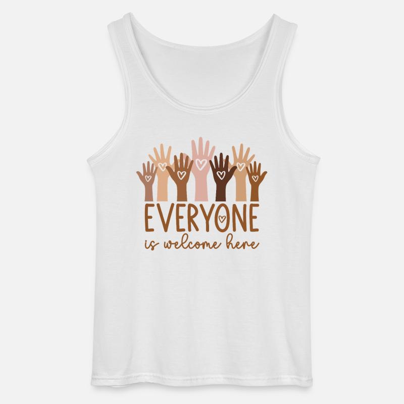 Everyone is welcome here - Gildan Männer Tank Top - Weiß