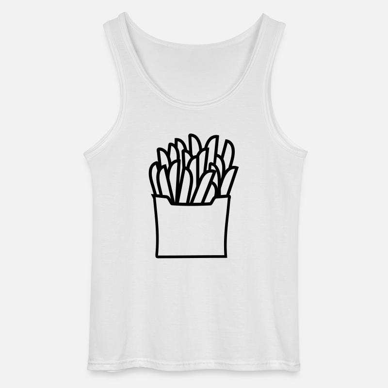 Pommes - Gildan Männer Tank Top - Weiß