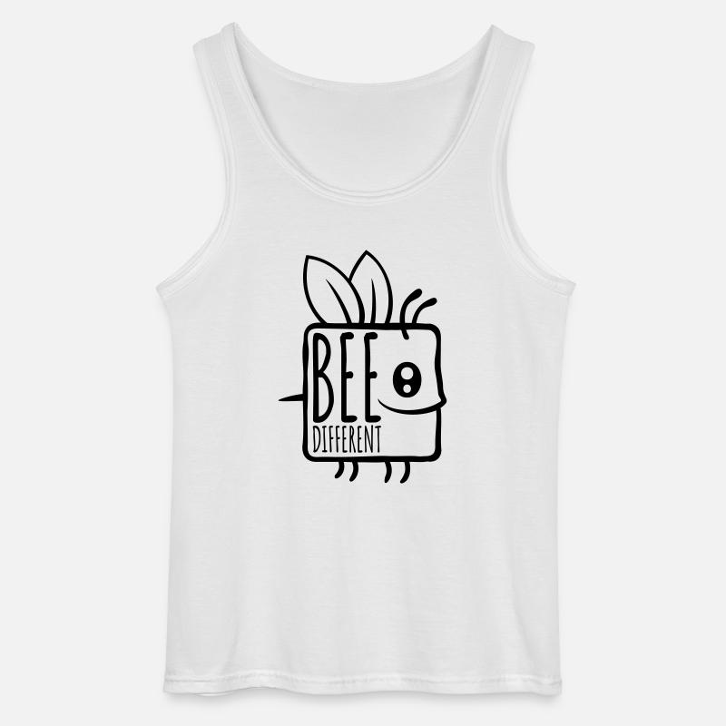 bee different Spruch Zitat - Gildan Männer Tank Top - Weiß