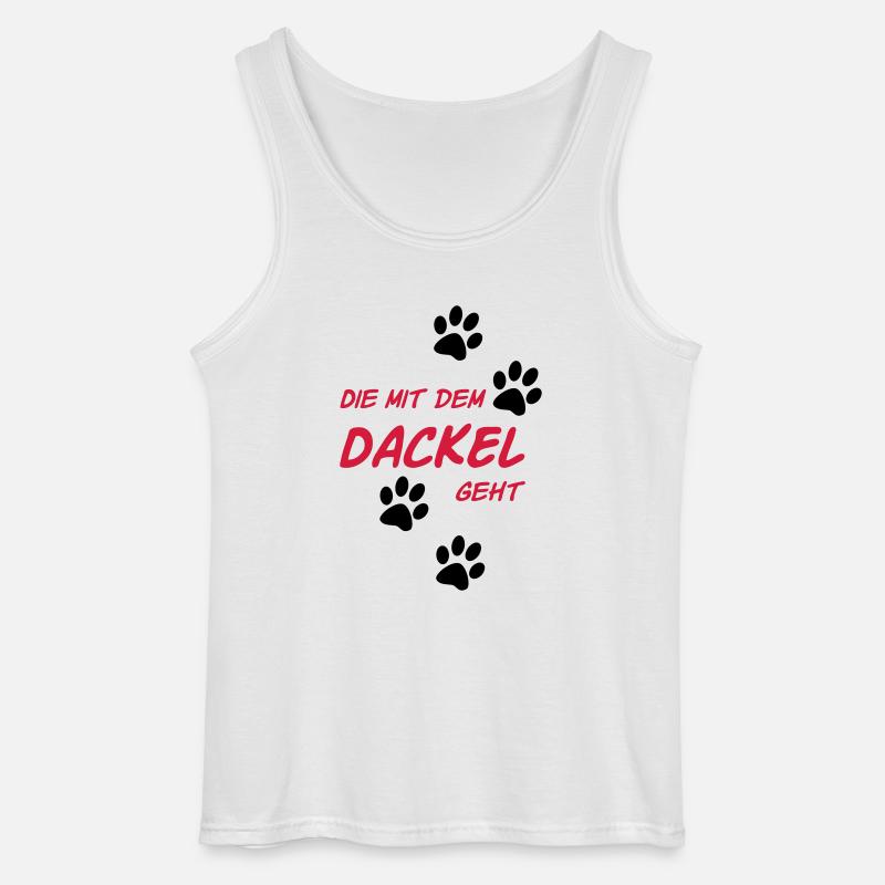 Die mit dem Dackel geht - Gildan Männer Tank Top - Weiß