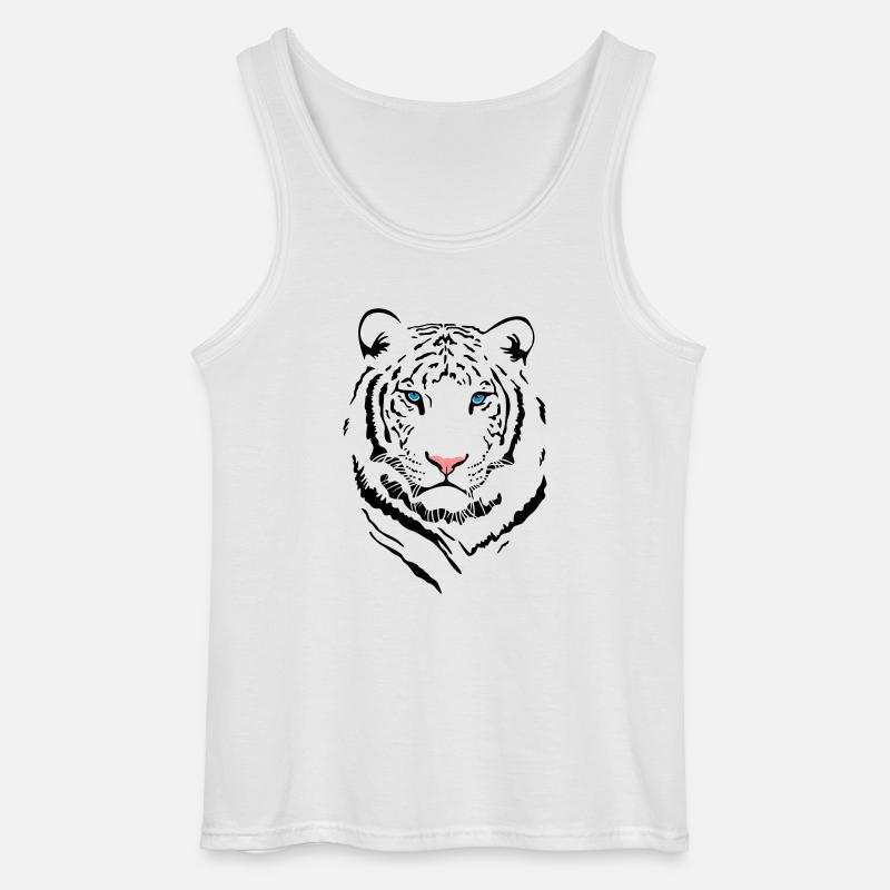 White Tiger # 2 - Gildan Männer Tank Top - Weiß