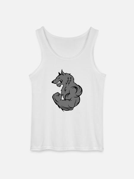 Strong Wolf - Gildan Men’s Tank Top - white