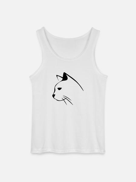 Katzengesicht - Gildan Männer Tank Top - Weiß