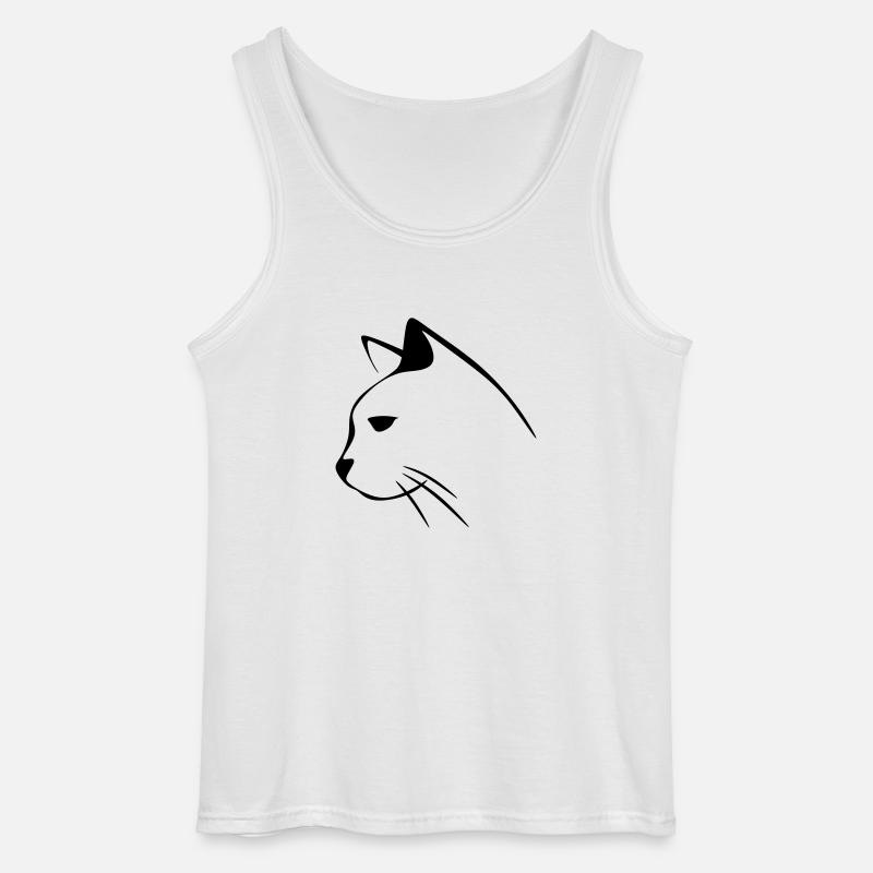 Katzengesicht - Gildan Männer Tank Top - Weiß