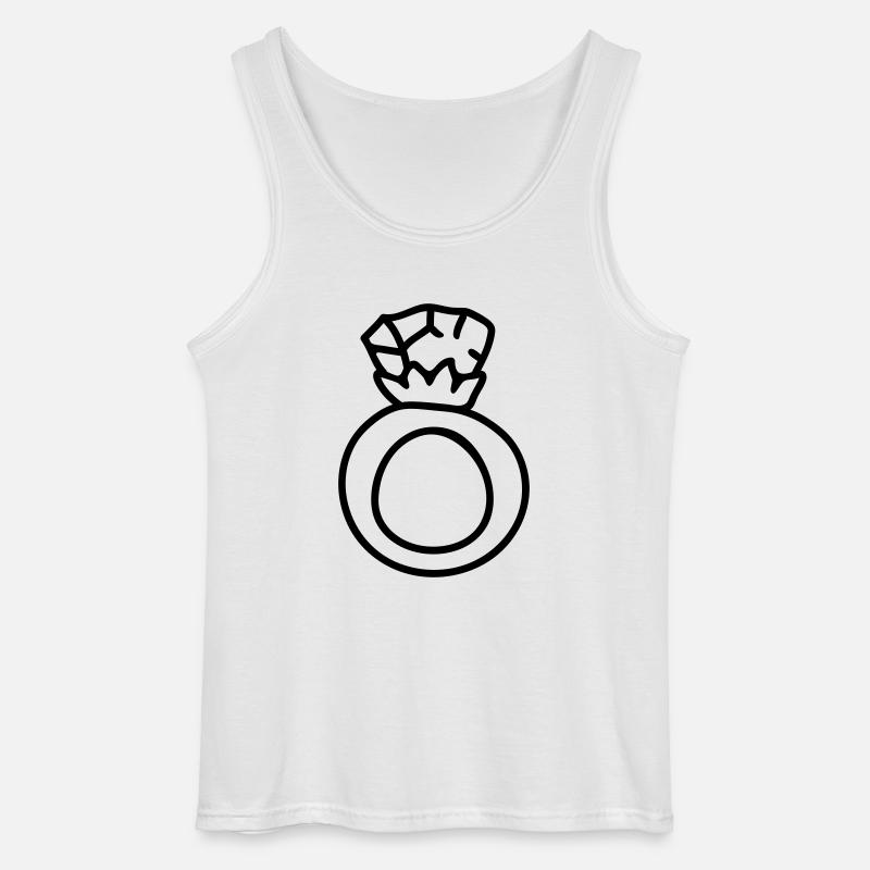 Ring - Ehering - Line - Gildan Männer Tank Top - Weiß