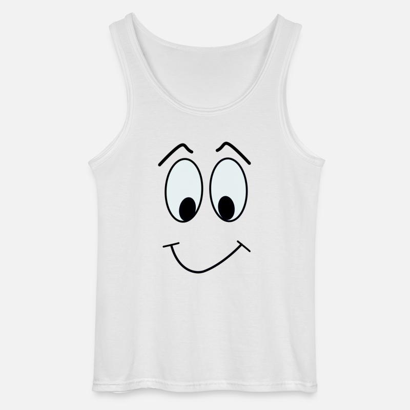 COMIC GESICHT 3 - Gildan Männer Tank Top - Weiß