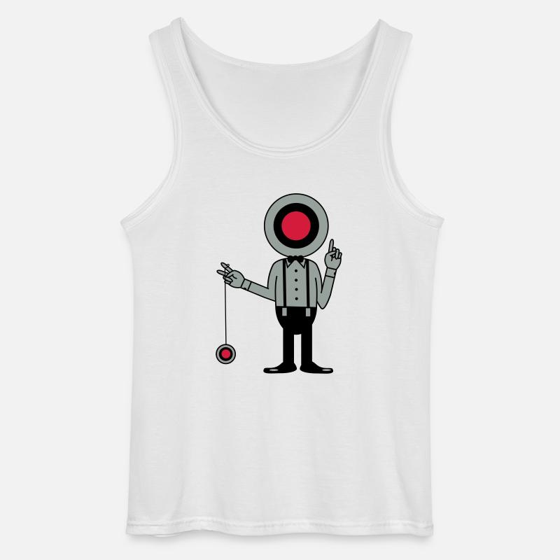 Mann mit Zielscheibe und Jojo - Gildan Männer Tank Top - Weiß