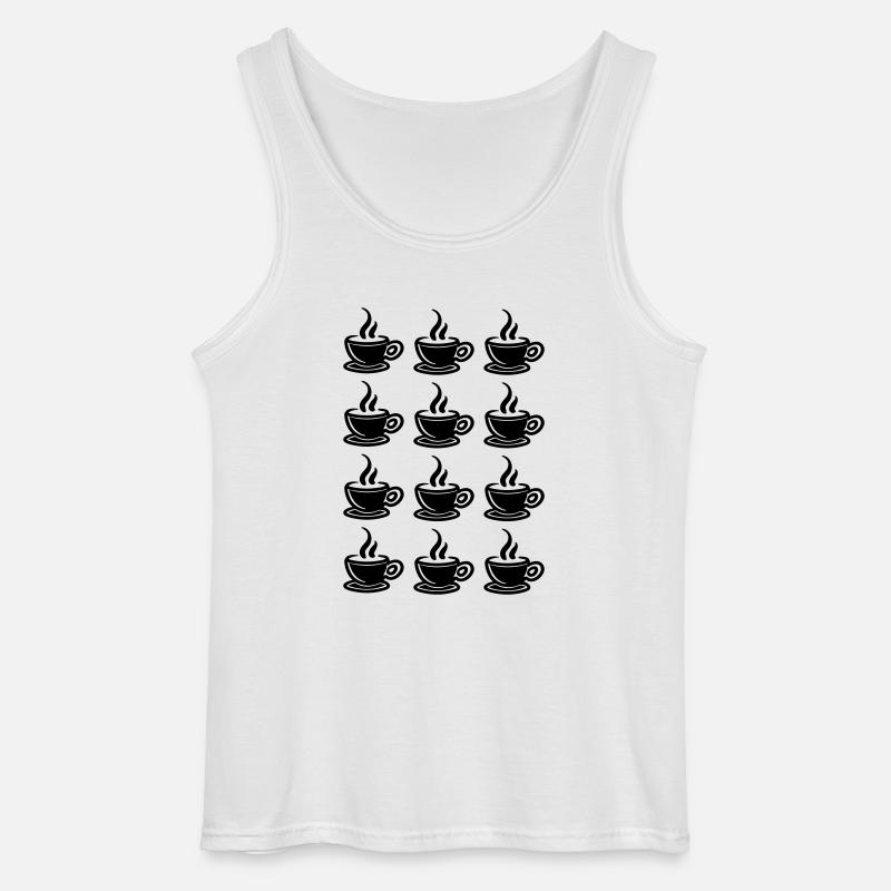 Kaffee - Gildan Männer Tank Top - Weiß
