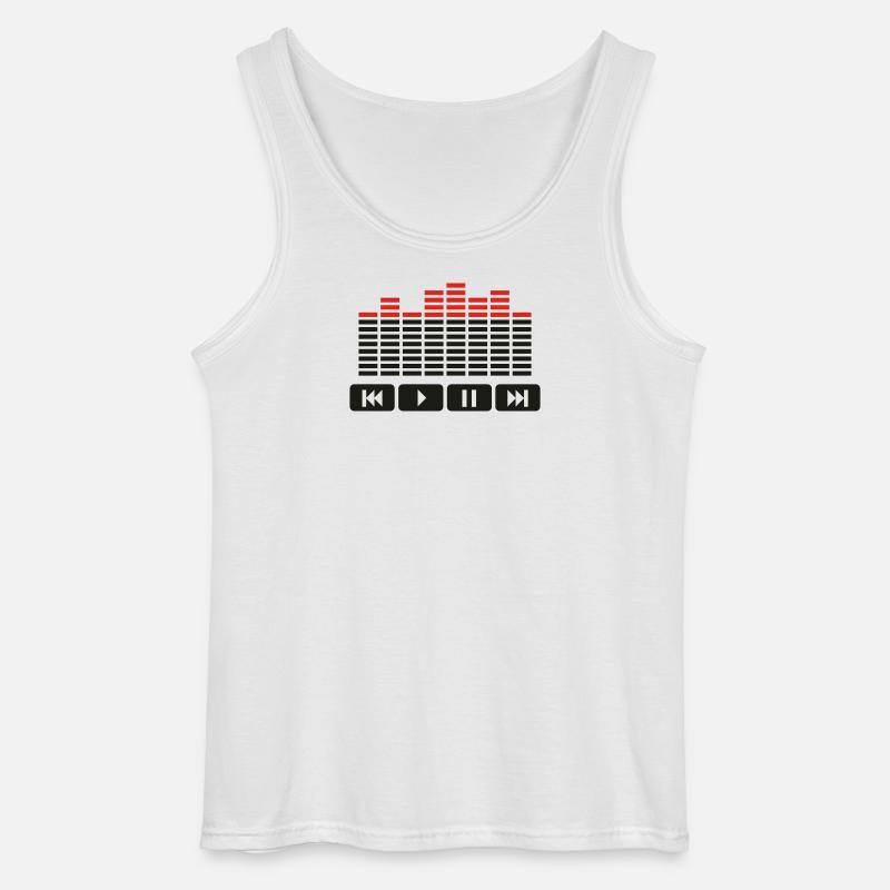 Equalizer audio player dj - Gildan Männer Tank Top - Weiß