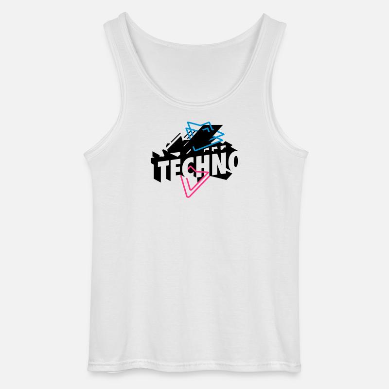 Techno Musik - Gildan Männer Tank Top - Weiß