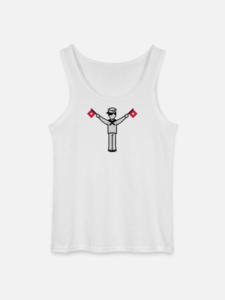 Sailor U Winker alphabet - Gildan Men’s Tank Top - white