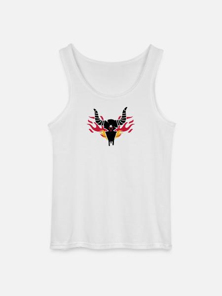 Bull skull with flames - Gildan Men’s Tank Top - white