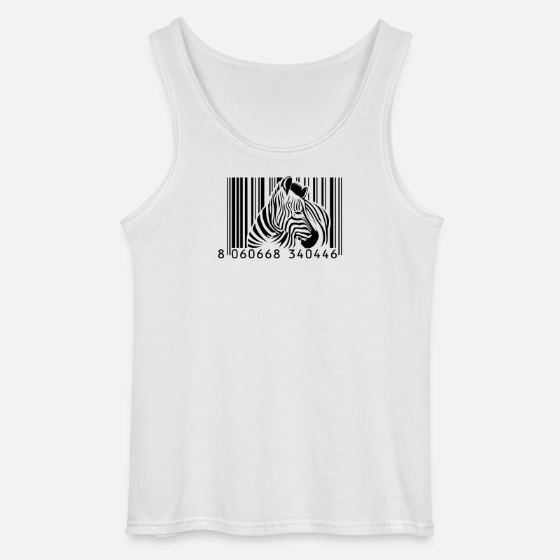 barcode zebra - Gildan Men’s Tank Top - white
