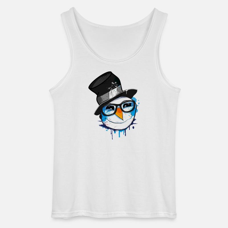 Schneemann mit Nerd Brille - Gildan Männer Tank Top - Weiß