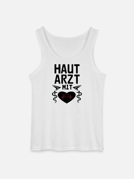 Hautarzt mit Herz Geschenk - Gildan Männer Tank Top - Weiß