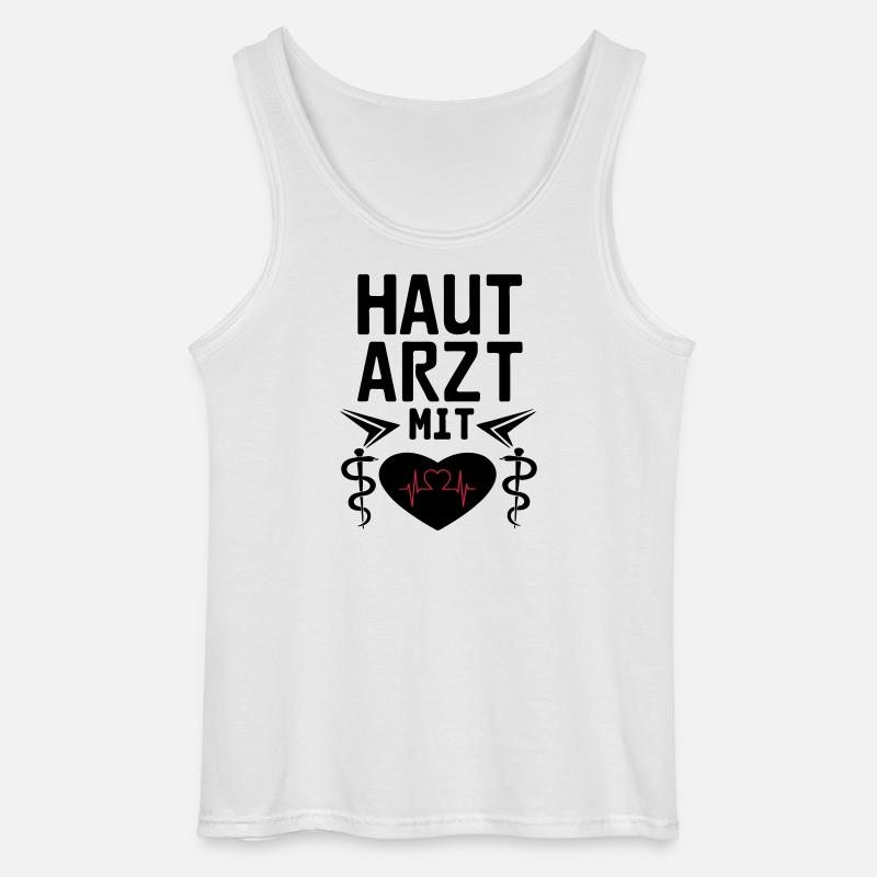 Hautarzt mit Herz Geschenk - Gildan Männer Tank Top - Weiß