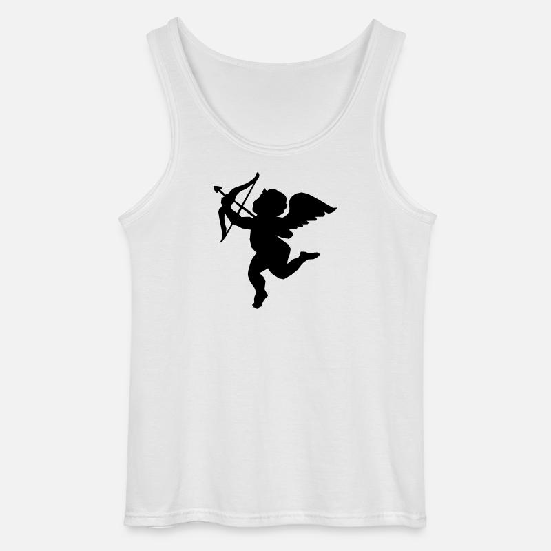 Engel med bue og pil, engel kærlighed - Gildan tanktop til mænd - hvid