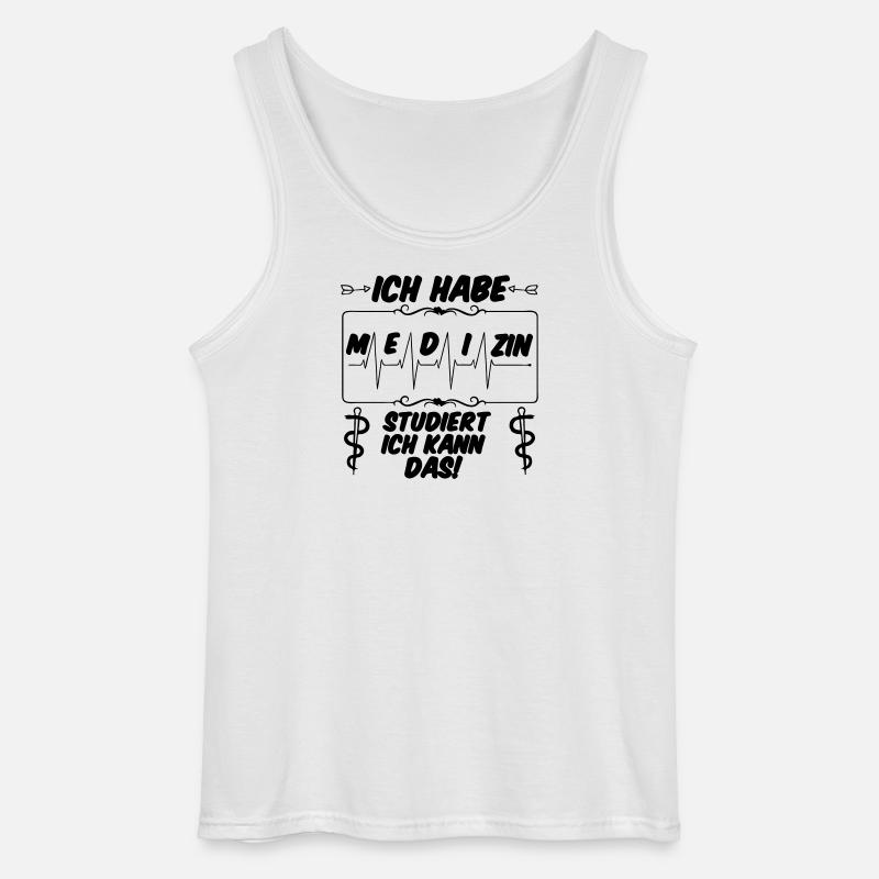 Ich habe Medizin studiert Geschenk - Gildan Männer Tank Top - Weiß