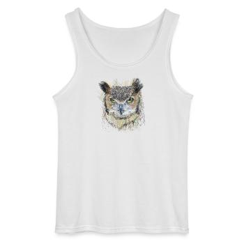 Owl - Gildan Men’s Tank Top - white - Front - AI Model Male 185 dark (185cm)