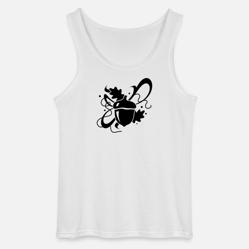Eichel mit Eichenblätter - Gildan Männer Tank Top - Weiß