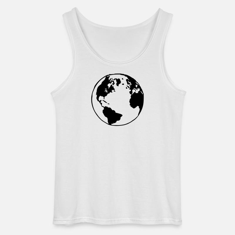 Der Globus - Gildan Männer Tank Top - Weiß