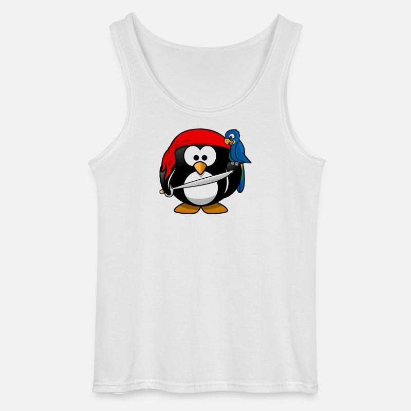 Pirat Pinguin Seeräuber - Gildan Männer Tank Top - Weiß