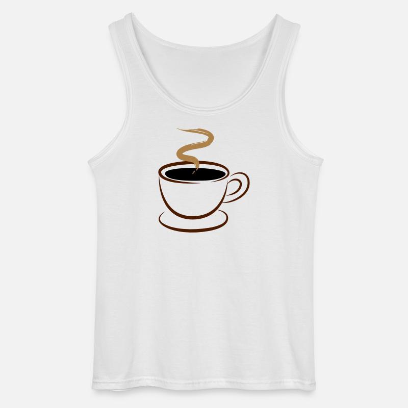 Kaffee - Gildan Männer Tank Top - Weiß