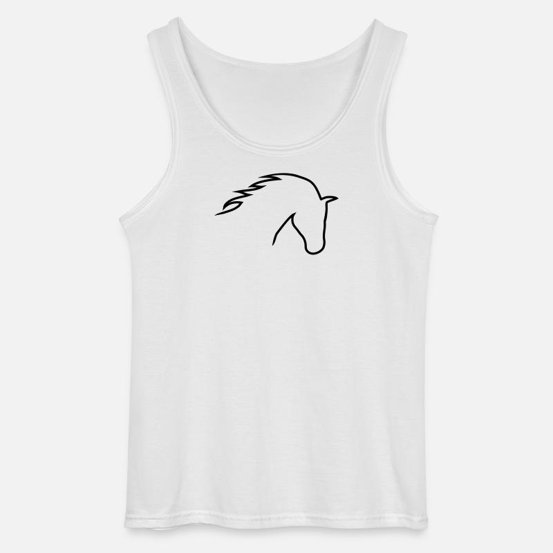 Pferdekopf - Gildan Männer Tank Top - Weiß