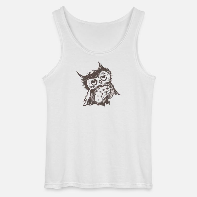 Eule - Gildan Männer Tank Top - Weiß