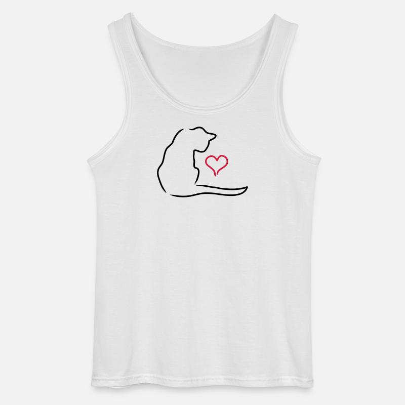 Katze - Gildan Männer Tank Top - Weiß
