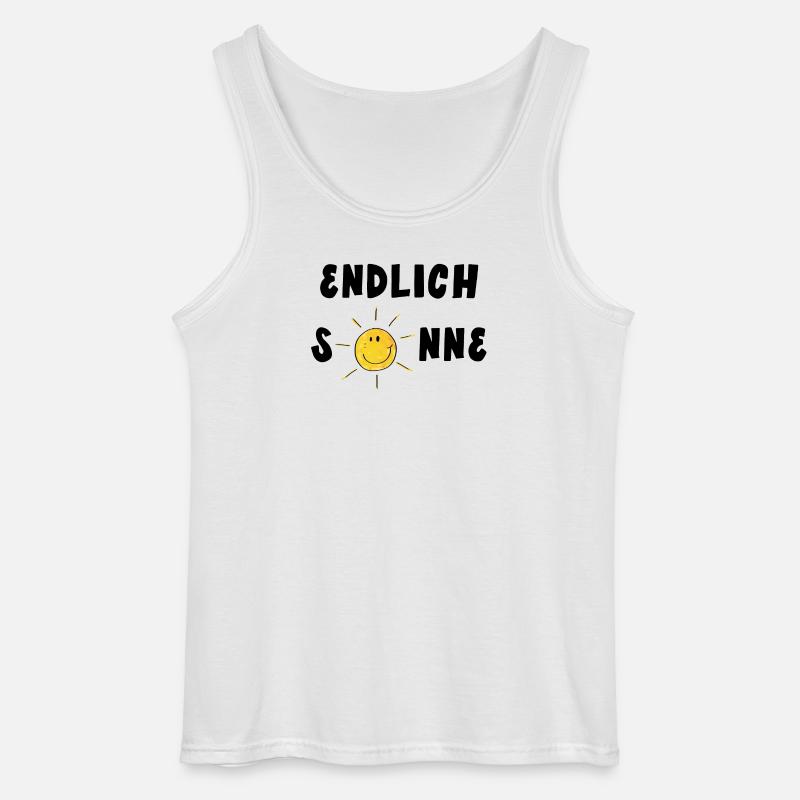 Endlich Sonne - Sommer - Sonnenschein - Gildan Männer Tank Top - Weiß