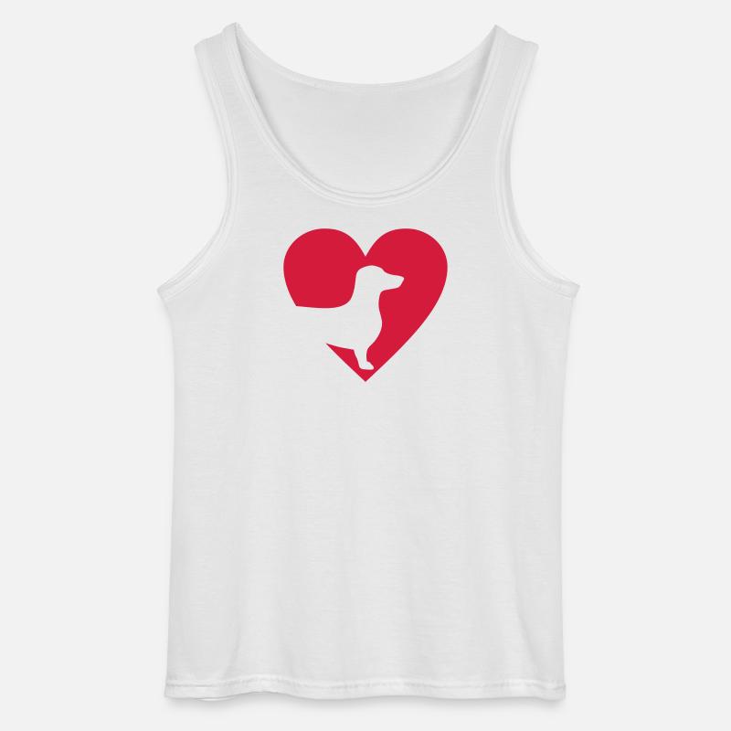Dackel - Gildan Männer Tank Top - Weiß