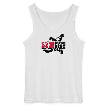rebel - Gildan Men’s Tank Top - white - Front - AI Model Male 185 dark (185cm)
