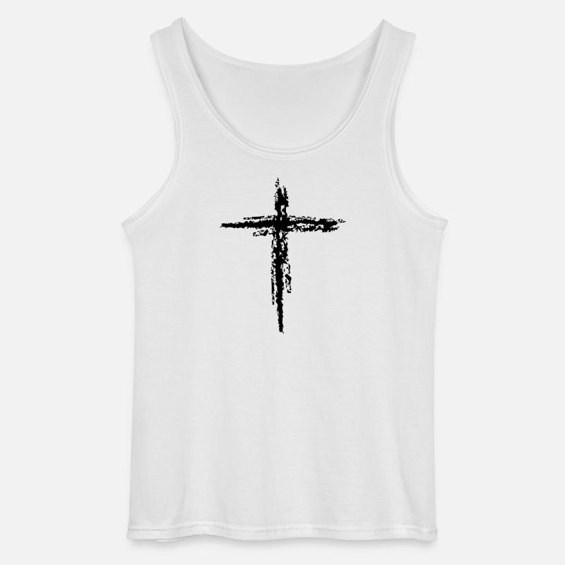 Kreuz - Gildan Männer Tank Top - Weiß