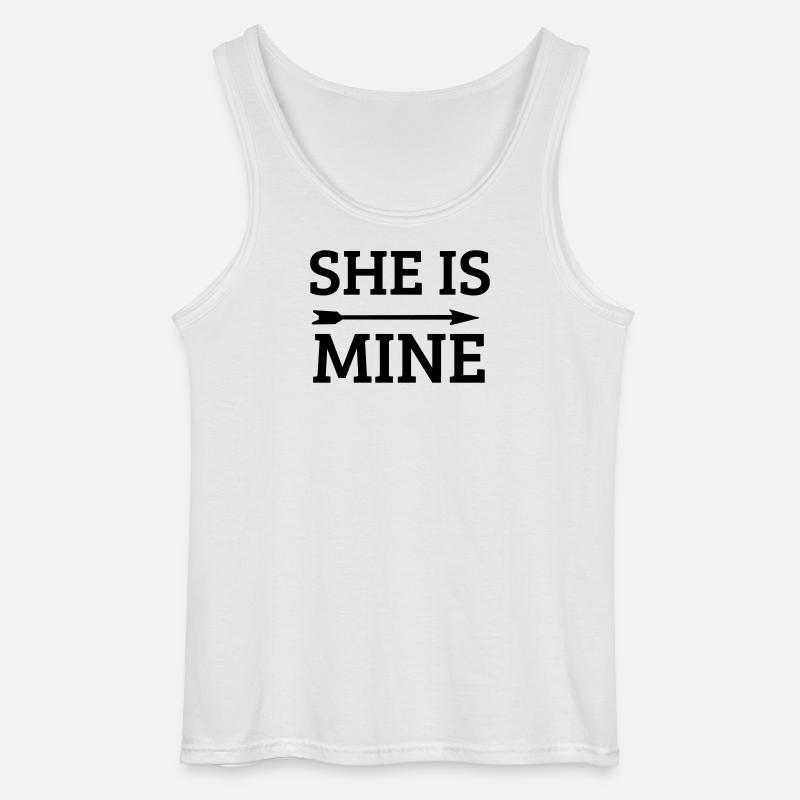 she is mine - Gildan Männer Tank Top - Weiß