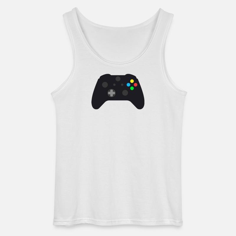 Dunkles Gamepad Neon-Knöpfe - Gildan Männer Tank Top - Weiß