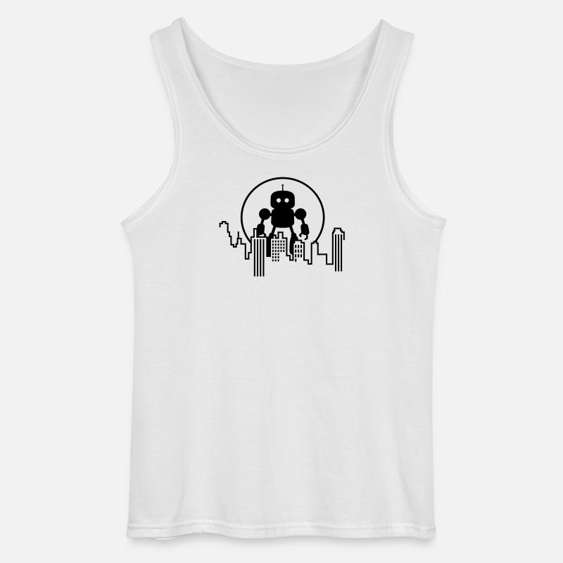 Futuristische Robot Skyline – Android - Gildan Männer Tank Top - Weiß
