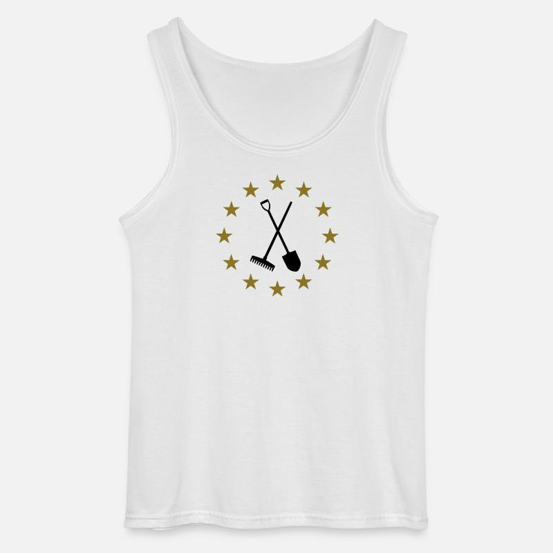 Rake, Shovel & Stars - Gildan Men’s Tank Top - white