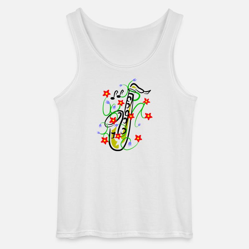 Saxophon Design - Gildan Männer Tank Top - Weiß