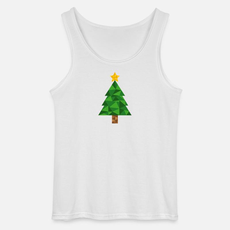Weihnachtsbaum Polygon Christbaum Weihnachten Xmas - Gildan Männer Tank Top - Weiß