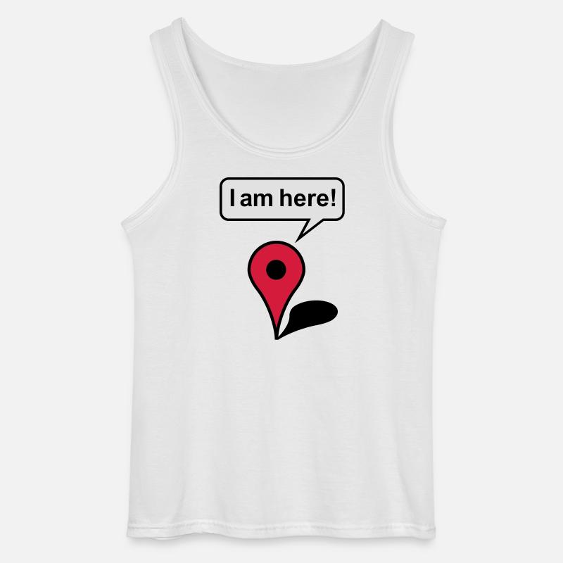 I am here! Google Maps - Gildan Männer Tank Top - Weiß