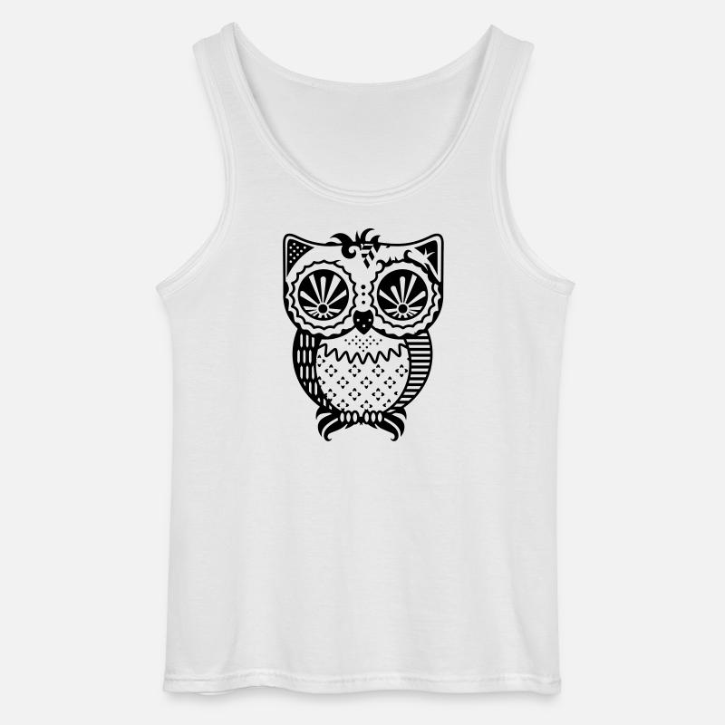 Patchwork Eule - Gildan Männer Tank Top - Weiß