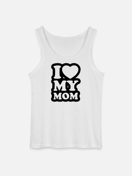 I love my mom - Ik hou van mijn moeder - Gildan mannen tanktop - wit