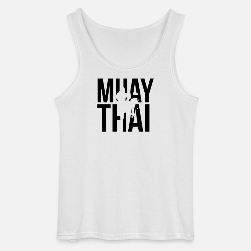 muay thai - Gildan Männer Tank Top - Weiß